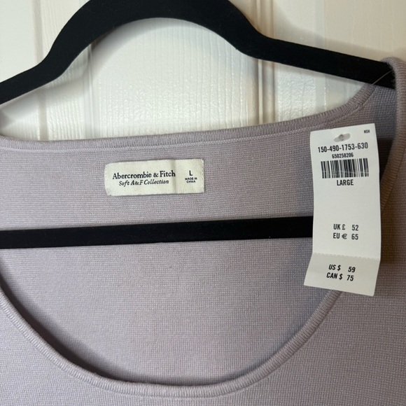 NWT Abercrombie & Fitch Ribbed Corset Long Sleeve Sweater in Lilac Size Large - Picture 5 of 5